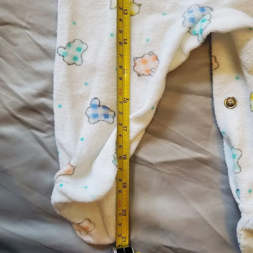 Baby Boys Vintage Carter's Medium Terry‎ Cloth Farm Footed Outfit Pajamas Easter